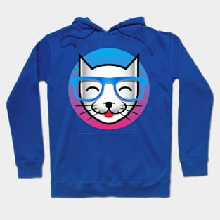 Male Geeky Cat with Glasses Hoodie